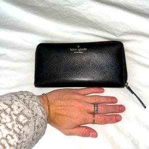 Kate spade black zip wallet